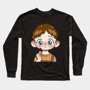 Anime cute boy spreading love Long Sleeve T-Shirt